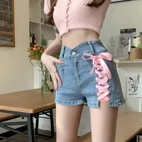Skinny Denim Shorts For Women Jorts High Waist Tight Booty Short Jean Pants Woman Wholesale Outdoor Luxury Aesthetic Comfy Flowy