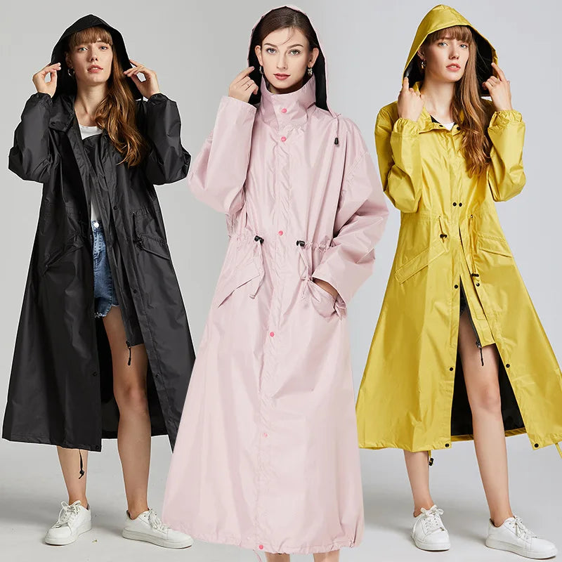 Fashionable Extended Full Body Care Adult Couple Raincoat Outdoor Walking Trench Coat Style Raincoat