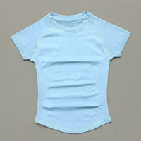 HISTELLO Sport Short Sleeve Top Seamless Yoga Leotard Clothing Women Running Sports T Shirt Workout Shirts Fitness Sports Vest