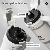 1pc Stainless Steel Ice Tumbler 1200ml Insulated Cup With Handle & Straw Keeps Cold For 24 Hrs Car Insulation Cup Coffee Water