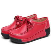 Women Loafers Autumn New Lace Up Platform Casual Shoes Fashion Ladies Non-slip Walking Shoes Female Rocking Shoes Size 41