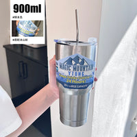 Large Capaci Stainl Steel Thermal Cup Creative g Ice King Car Beverage Insulated Water Cup Faionable St Lid G...