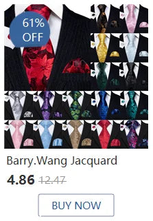 Barry.Wang Gold Silk Mens Tie Hanky Cufflinks Set Yellow Beige Orange Luxury Jacquard Necktie For Male Wedding Business Party