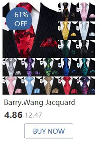 Barry.Wang Gold Silk Mens Tie Hanky Cufflinks Set Yellow Beige Orange Luxury Jacquard Necktie For Male Wedding Business Party