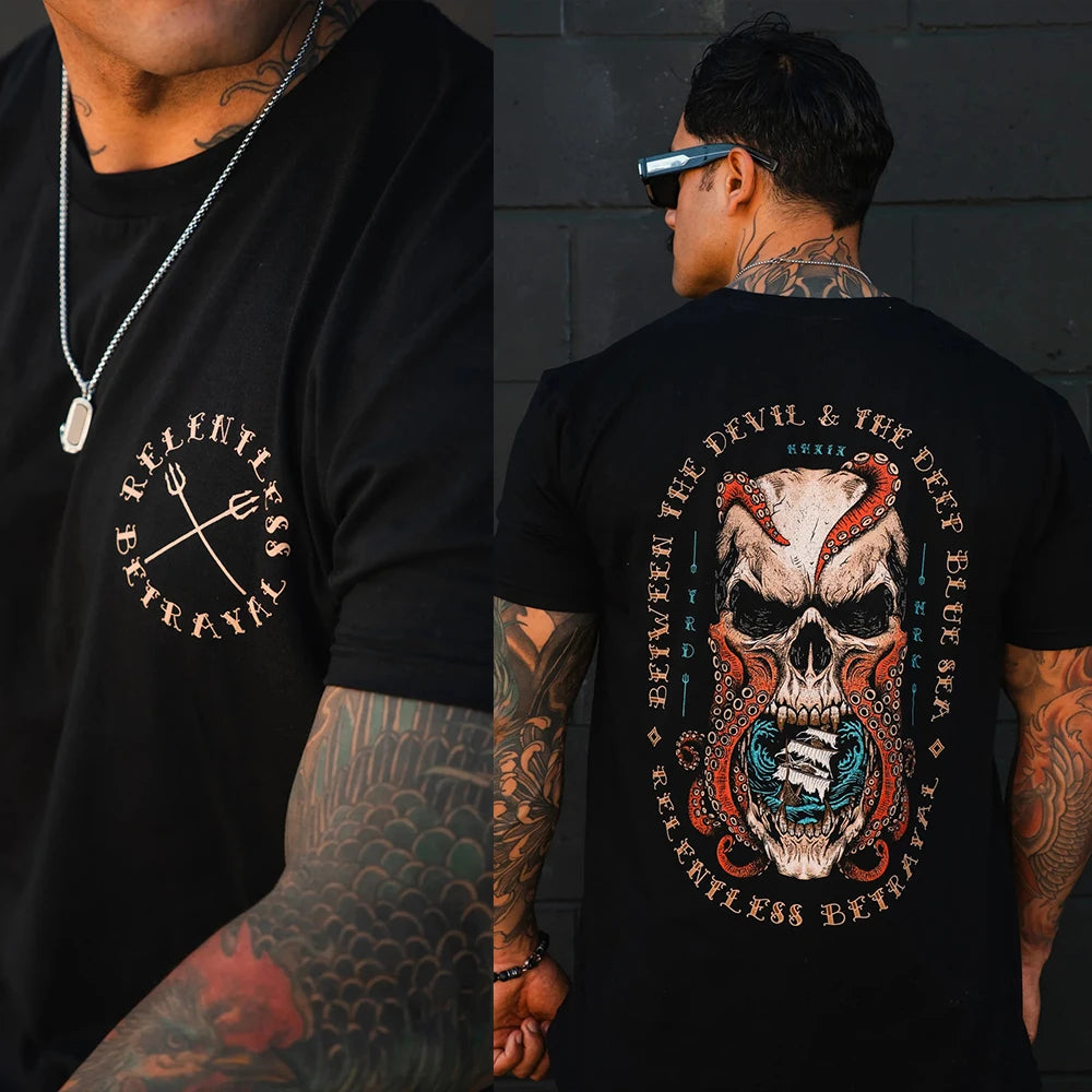 Mens T Shirt Men's Short Sleeve T-shirts Male T-shirt Essentials Clothes Cotton Tee Tops and Tees Gothic Clothing Man New Gym