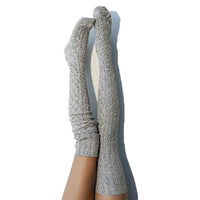 Thick Over Knee Socks Women Warm Autumn Winter Stockings Long Boot Knitted Thigh-High Twist Stockings