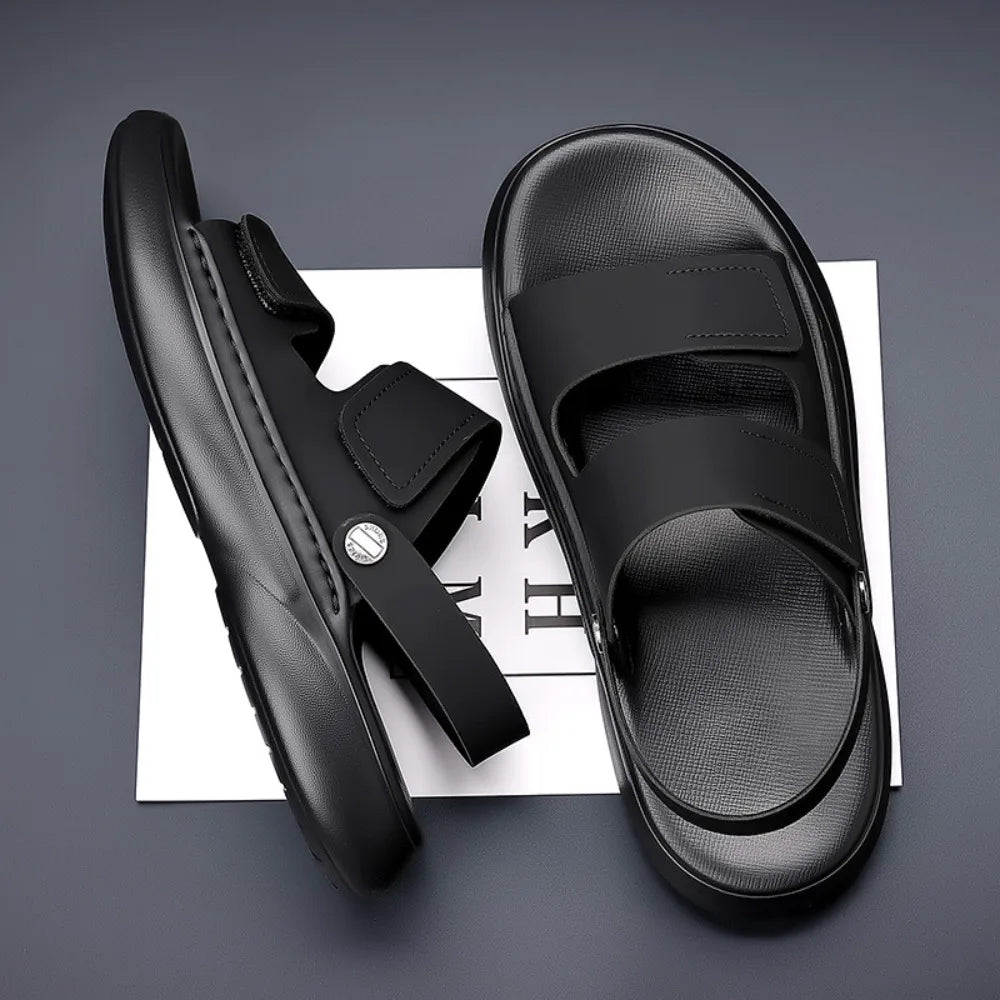 Sandals for Men 2025 New Summer Breathable Soft Bottom Casual Anti Slip Wear Beach Shoes Dual Purpose Driving Slippers Sandals