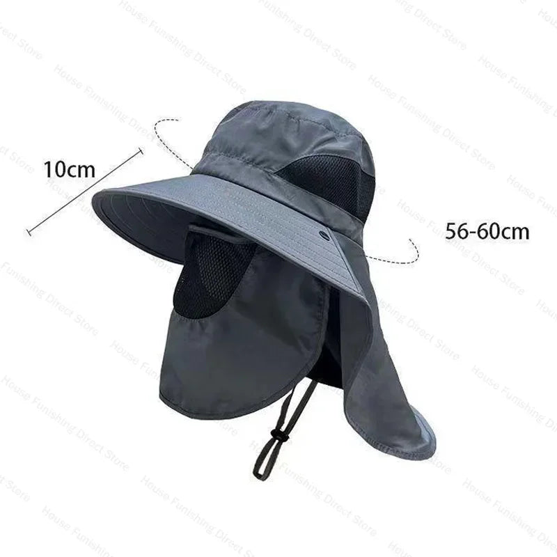 Wide Brim Sun Hat Unisex UPF 50+ UV Protection Outdoor Fishing Cap Breathable Summer Beach Hat For Men Women Hiking Camping New