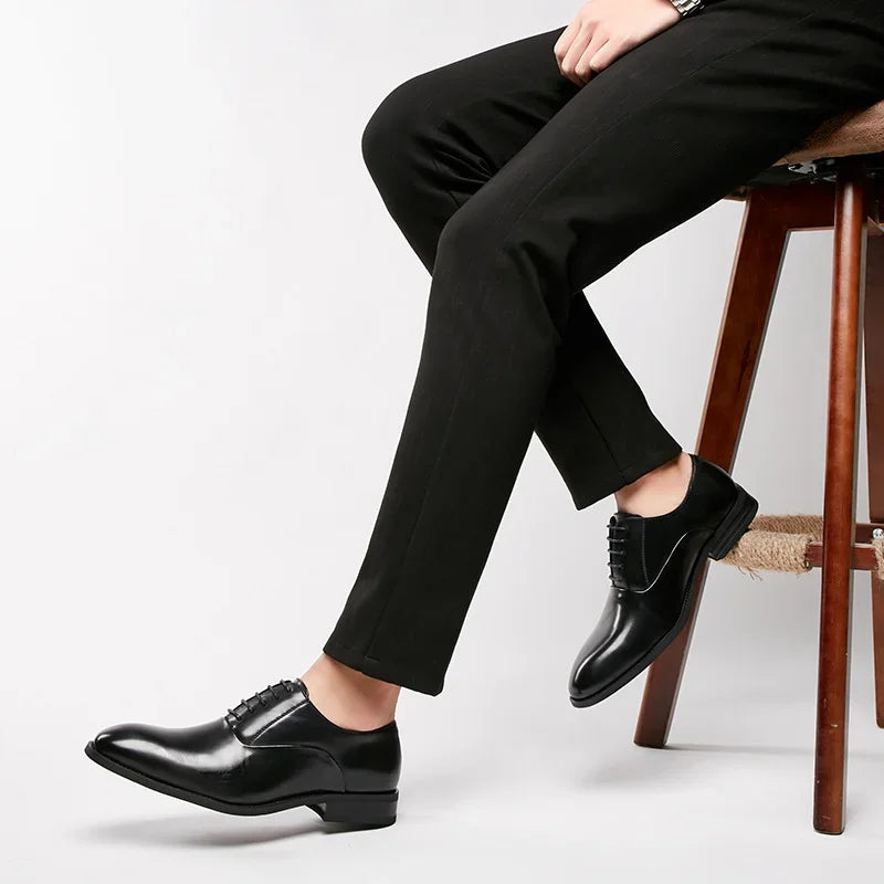 Fashion Business Men Shoes Formal Lace Up Dress Shoes Men Oxfords Footwear High Quality Leather Shoes for Men Zapatos De Hombre