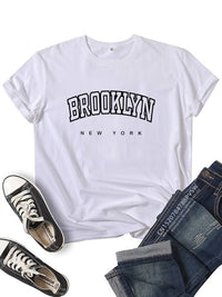 Brooklyn New York Women T Shirt Girl Graphic Printed Fashion Harajuku 2023 Streewear Clothes Causal Female Y2K Tops Tee