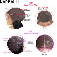 Karbalu HD Lace Frontal Wig Water Wave Lace Front Wig Brazilian Human Hair Wigs Wet And Wavy Curly Lace Front Human Hair Wigs