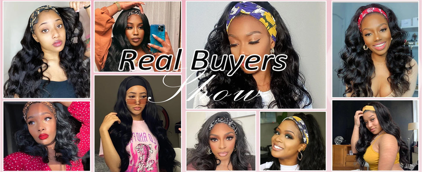 Body Wave Headband Human Hair Wig Machine Made Human Hair Wig Ready To Wear Headband Body Wave Remy Human Hair Wigs for Women