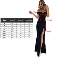 Evening Womens Party Maxi Dress Off The Shoulder Sexy Split Side Elegant Ladies Black Mermaid Sexy Prom Sheath Dresses for Women