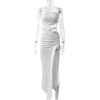 Summer Dresses For Womennew In Dresses Vacation Outfit Club Party Split Style Long Skirt Female Sexy Hollow Drawstring Dress