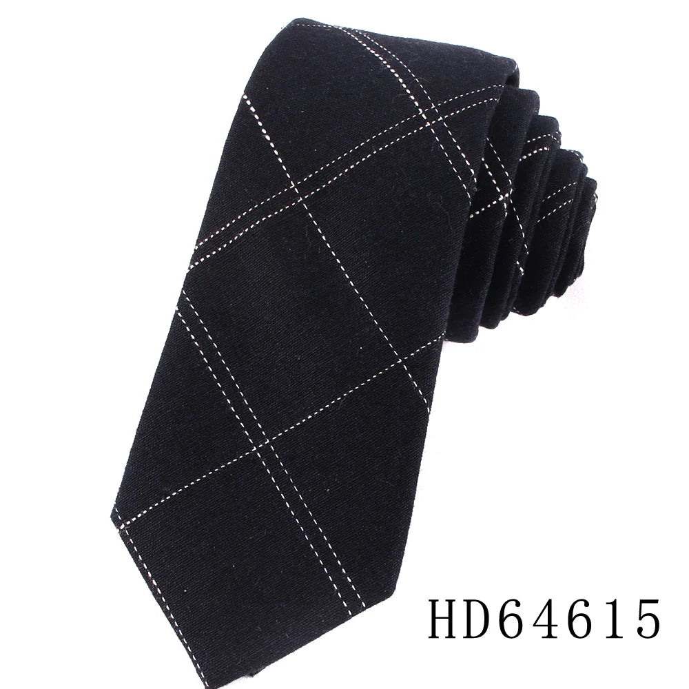 Cotton Skinny Tie For Men Women Casual Plaid Neck Tie For Party Business Wedding Neckties Adult Suit Slim Neck Ties For Gifts
