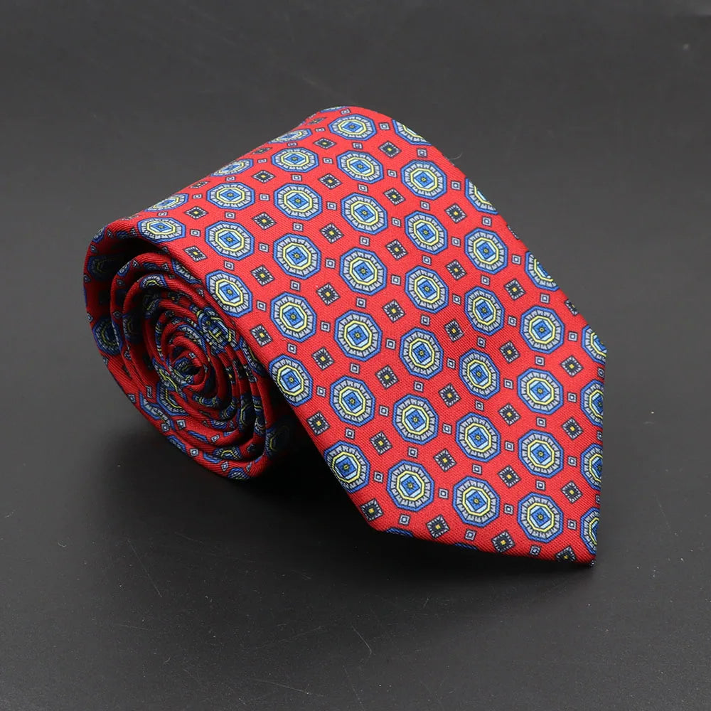 Super Soft Bohemian Silk Ties Men's Fashion 7.5cm Necktie For Men Wedding Business Meeting Gravata Colorful Novelty Printing Tie