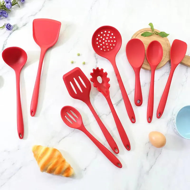 1Pc Silicone Kitchen Utensils Turner For Kitchen Cooking Tools Spoons Ladle Scoop Non-stick Cookware Skimmer Kitchen Accessories
