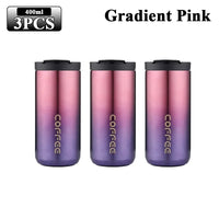 400ML Stainless Steel Coffee Cup Travel Thermal Mug Leak-Proof Thermos Bottle Tea Coffee Mug Office Business Style Thermos