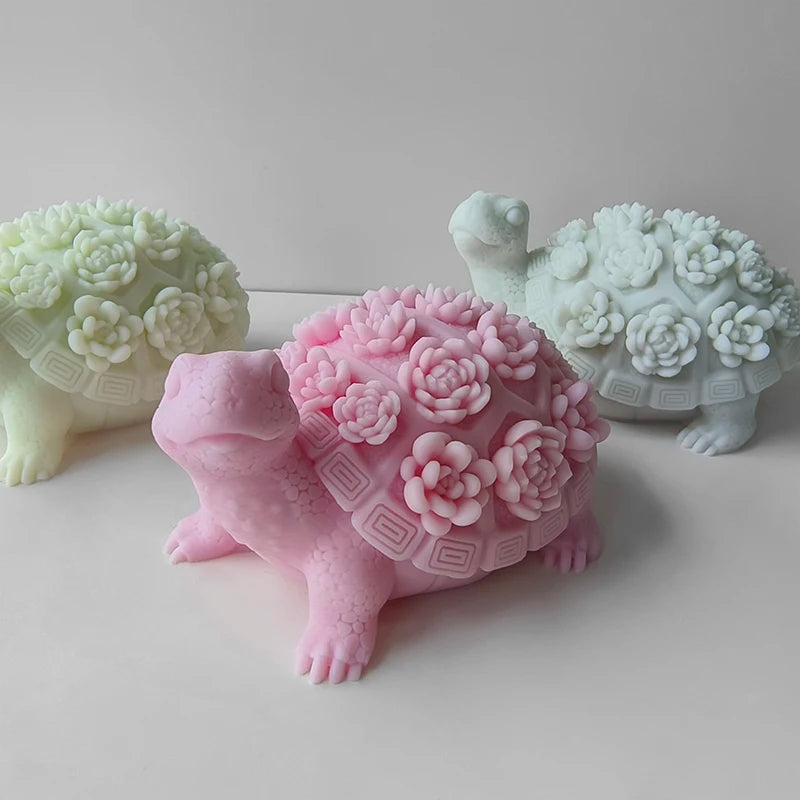 succulent turtle diy 3D Turtle Silicone Mold DIY Scented Candle Plaster Succulent Tortoise – Mega Mart Center