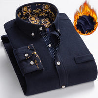 Mens Clothing Shirt For Men Long Sleeve Casual Shirt Winter Camisas Blouse Men's Streetwear Autumn Streetdress Thick Hombre
