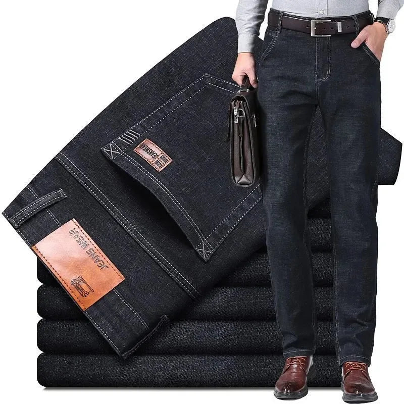 Jeans Men Autumn and Winter New Elastic Business Men's Pants Youth Men Straight Man Men's Adult Seasons A Comfortable Gentleman