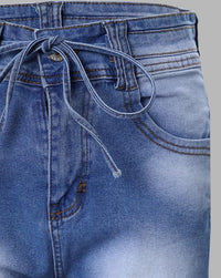 Sexy High Waist Tied Detail Denim Shorts