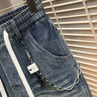 Baggy Jeans Man Pants Autumn Winter New American Retro Loose Straight Vintage Wash Distressed Wide Leg Y2k Jeans