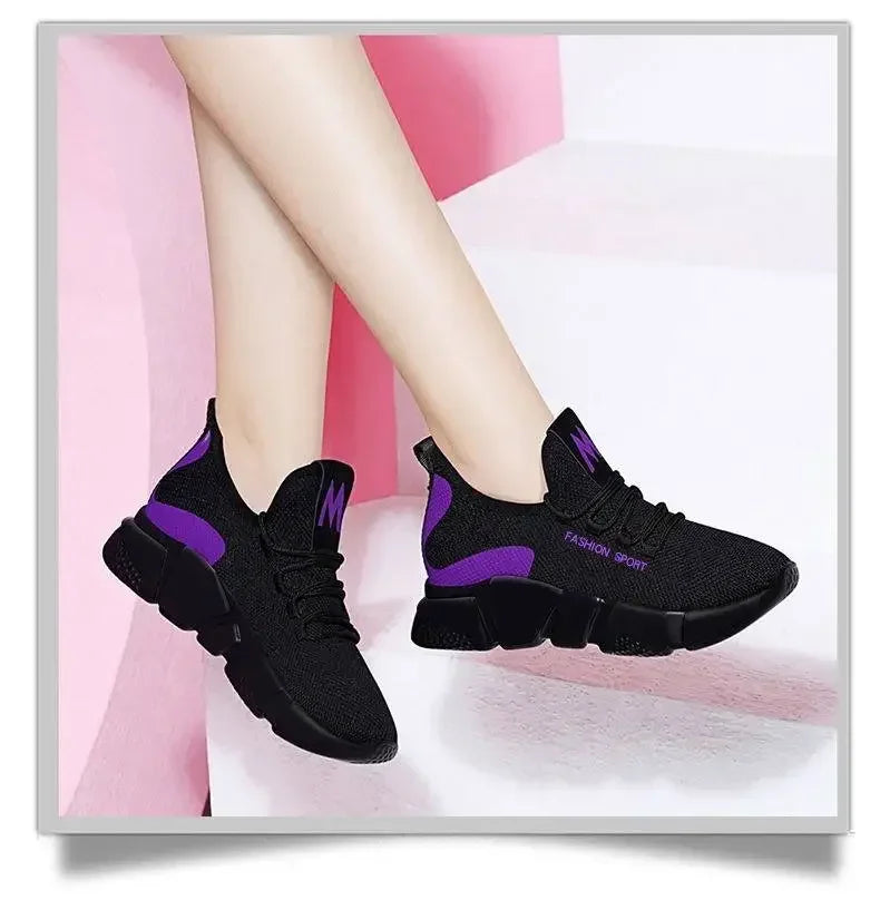 Tenis Feminino 2025 Women's Vulcanize Shoes Outdoor Breathable Air Mesh Fitness Fabric Sock Sneakers Female Chaussures Femme