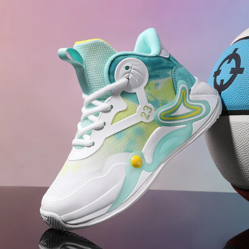 Children Basketball Shoes Breathable Mesh Boys Fashion Sneakers Girls School Sport Shoes Kids Casual Trainers Outdoor Athletic