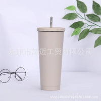 Stainless Steel Insulated Vacuum Drinking Cup with Tumbler Lid and Straw, 500/750ml Beer Mug, Tea Mug, Travel Cup