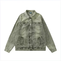 Men's Denim Jacket Vintage Distressed American Style Slim Fit Motorcycle Jacket Workwear Casual Coat Spring Autumn