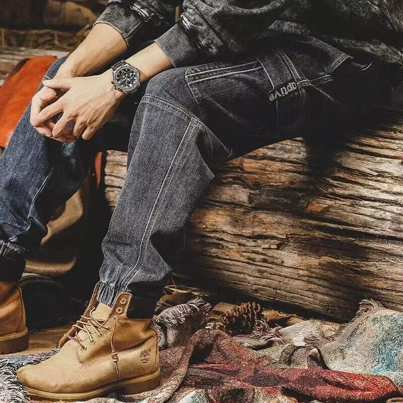 2025 New Casual Jeans for Men - Loose Fit Straight Leg Multi-Pocket Cargo Pants