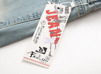 Punk Street Style Ripped Skinny Jeans Men Vintage Wash Solid Denim Trouser Mens Casual Slim Fit Pencil Denim Holes Pants 2024