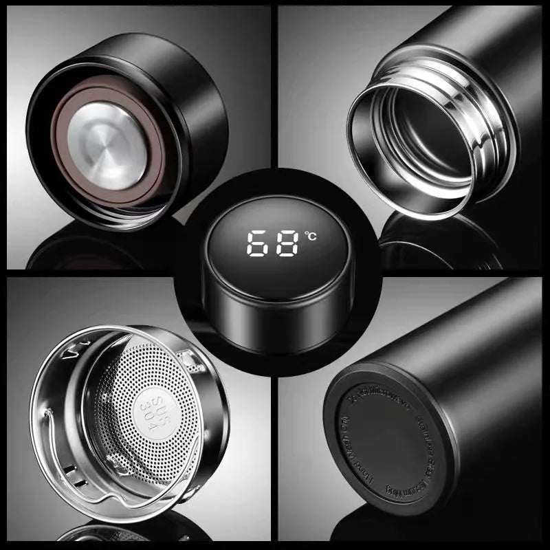 500ML Intelligent Insulated Mug Thermos Flask Tea Water Separation Stainless Steel Vacuum Kettle Coffee Mug Thermos Mug