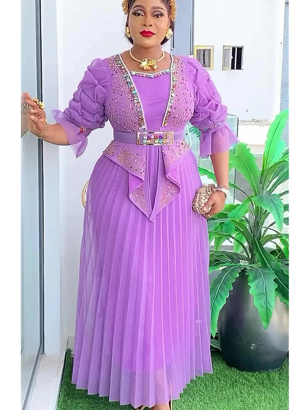 Plus Size African Party Dresses for Women 2025 New Fashion Dashiki Ankara Wedding Evening Gown Elegant Turkey Muslim Maxi Dress