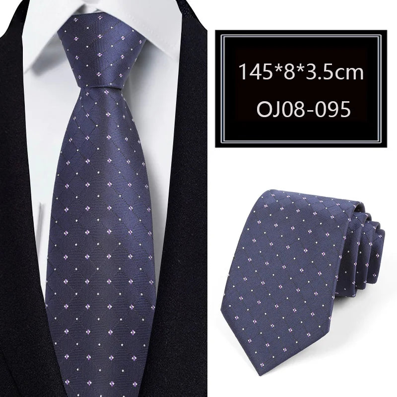 Luxury 56 Colors New Men's Tie Classic Floral Stripe Plaid 8cm Jacquard Neck Tie Necktie For Men Business Wedding Party