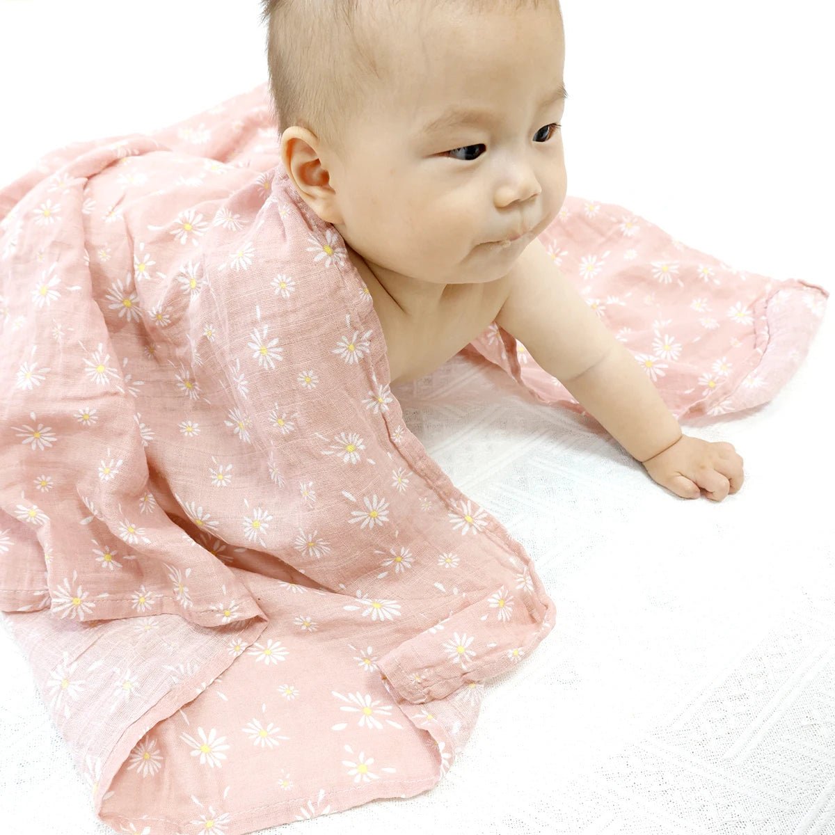 HappyFlute Baby Muslin Swaddle 100% Cotton Summer Soft Cute Print Baby Blanket 120*110CM