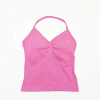 NCLAGEN Longline Strappy Top Sports Women's Yoga Vest With Built In Bra Fitness Top Gym Beautiful Back Running Workout Halter