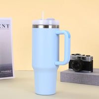 40oz 304 Stainless Steel Insulated Water Bottle,Thermal Coffee Car Cup, Cold Hot Mugs  Flask With Handle Straw,For Sport