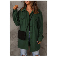 Winter Women Woolen Coat Top Elegant New 2024 Fashion Long Sleeve Turn Down Collar Single Breated Pocket Loose Jacket Outwear