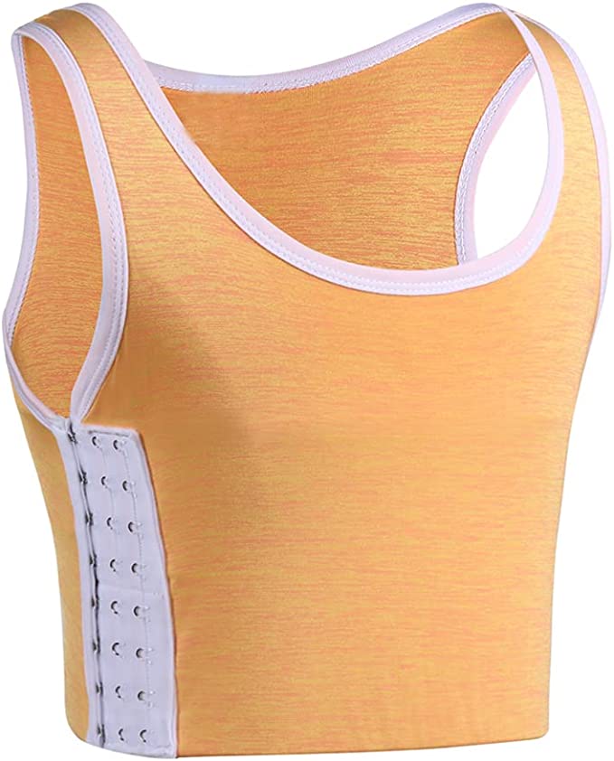 XUJI Women Tomboy Breathable Cotton Elastic Band Colors Chest Binder Tank Top