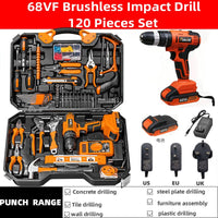 68VF Brushless Cordless Drill Complete Tool Kit Toolbox Electric Tool Set