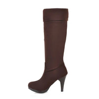 Boots Botas Mujer Knee High Boots Women Autumn Winter Round Toe High Heels Dress Party Long Platform Boots 906