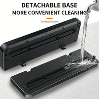 Electric Vacuum Sealer Dry/Wet Food Sealed Packaging Kitchen Food Storage Seal Built-in Cutter Knife