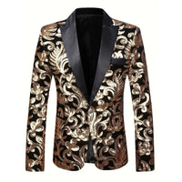 Shiny Sequin Embellished Single Button Stage Performance Outerwear in Blue Gold Green Purple Options for Men's Red Suit Jacket