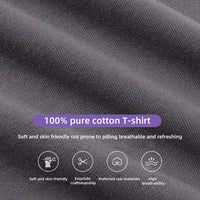 100% Pure Cotton T-Shirt With Round Neck Shoulder Design For Both Men Women Summer Solid Color Short Sleeved Casual Loose Fit