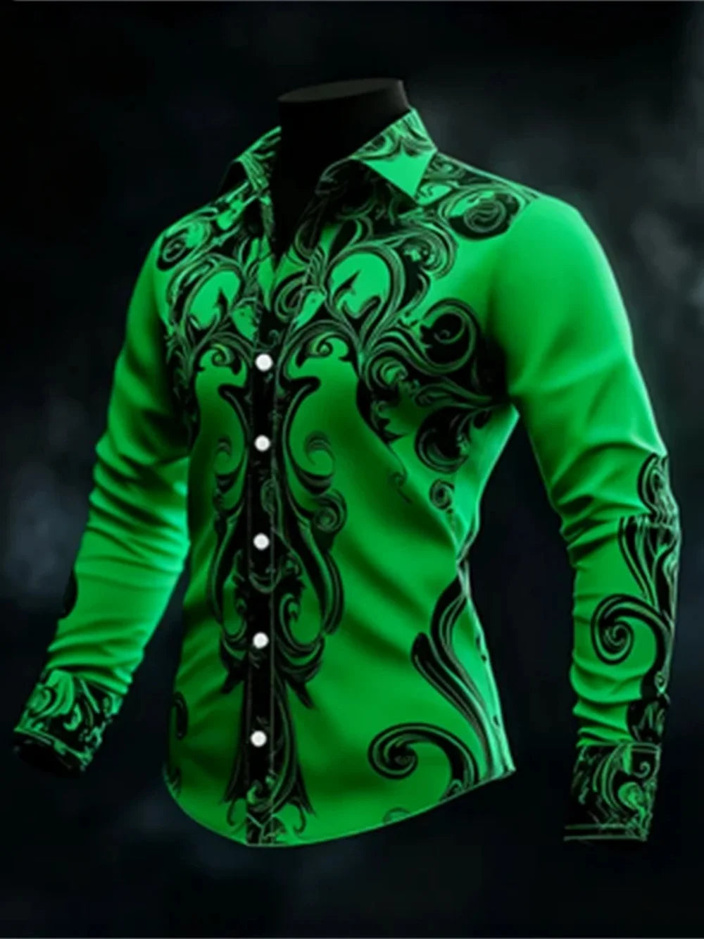 Men's Casual Long Sleeve Button up Shirt 3D Printed Ethnic Art Patterns Fashionable Comfortable Top
