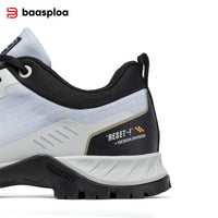 Baasploa Men Hiking Shoes New Outdoor Camping Resistant Non Slip Sneakers Male Casual Lace-Up Lightweight Waterproof Shoes