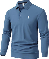 Men's Top Polos Shirts Street Casual Lapel Long Sleeve Basic Modern Plain Buttons Spring Fall All Seasons Slim Fit Top