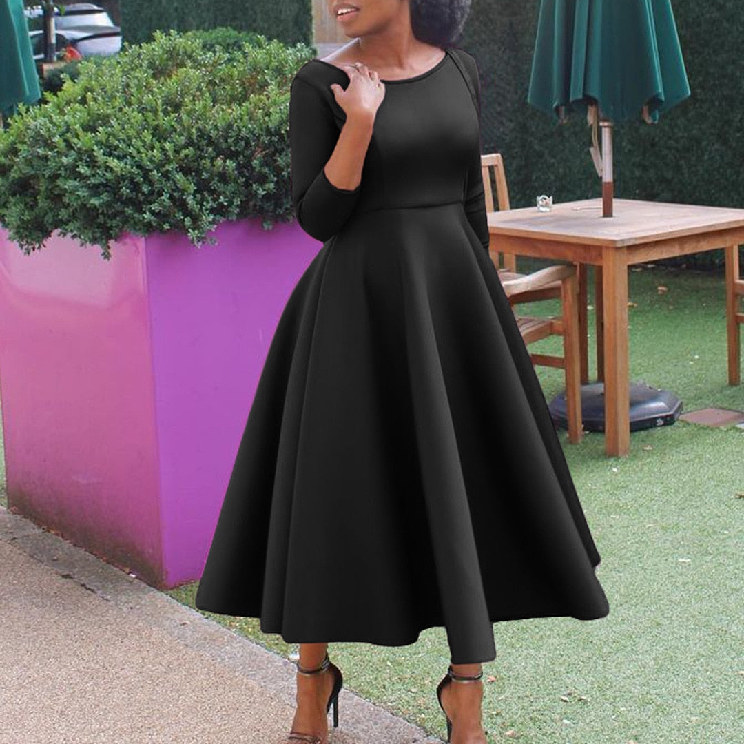 Summer Business Dress Women Casual Solid O Neck 3/4 Sleeve Tight High Mega Mart Center Summer Business Dress Women Casual Solid O Neck 3/4 Sleeve Tight High Mega Mart Center